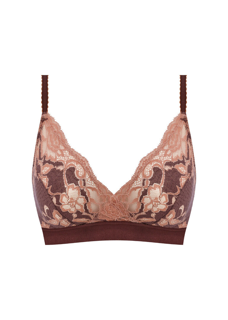 Braletka Wacoal FLORILEGE WE600703CBW Non Wired Bralette Chocolate/burlwood