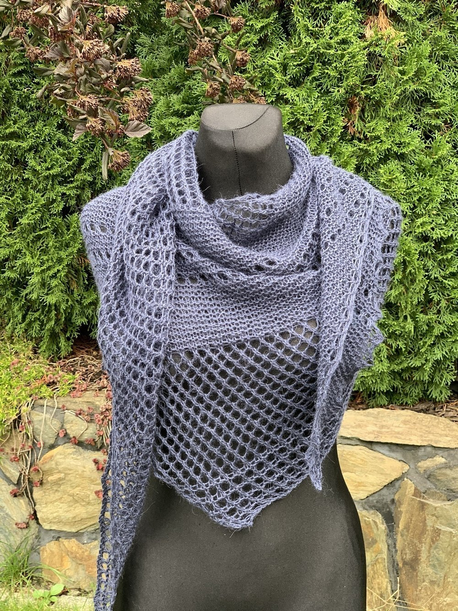 Chusta wykonana ręcznie, 100% Alpaka 100 Ecru