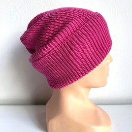 Beanie czapka z wełny merino VARELLA 100% Baby Merino 08 Fuksja