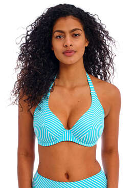 Biustonosz kąpielowy Freya JEWEL COVE AS7232TUR Uw Halter Bikini Top Stripe Turquoise