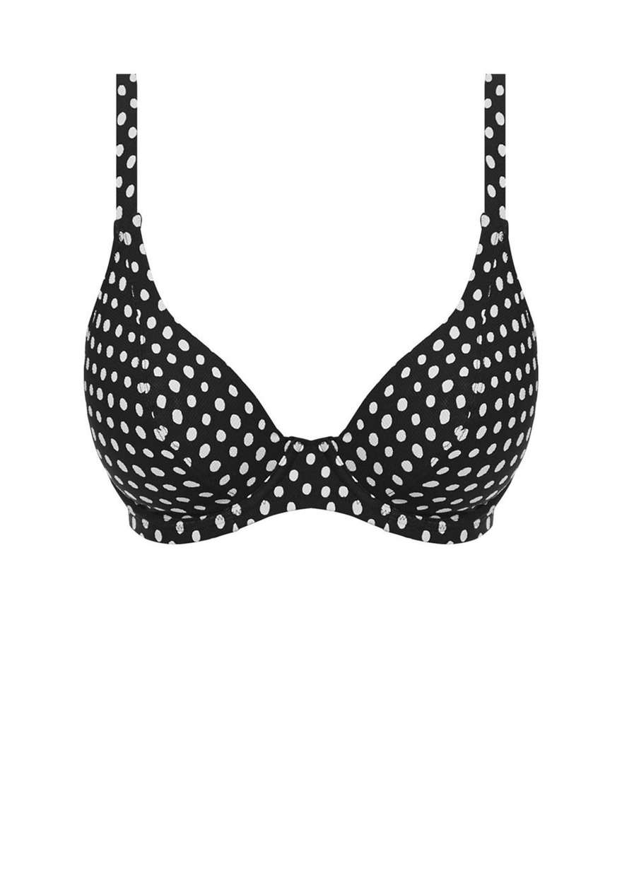 Biustonosz kąpielowy Fantasie Swim SANTA MONICA FS6722BLI Uw Plunge Bikini Top Black & White