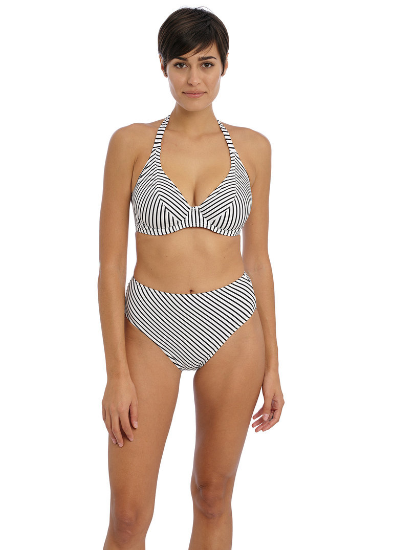 Biustonosz kąpielowy Freya JEWEL COVE AS7232SBL Uw Halter Bikini Top Stripe Black