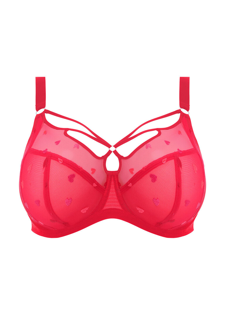 Biustonosz z paskami Elomi SACHI EL4353REI Uw Plunge Bra Red Confetti