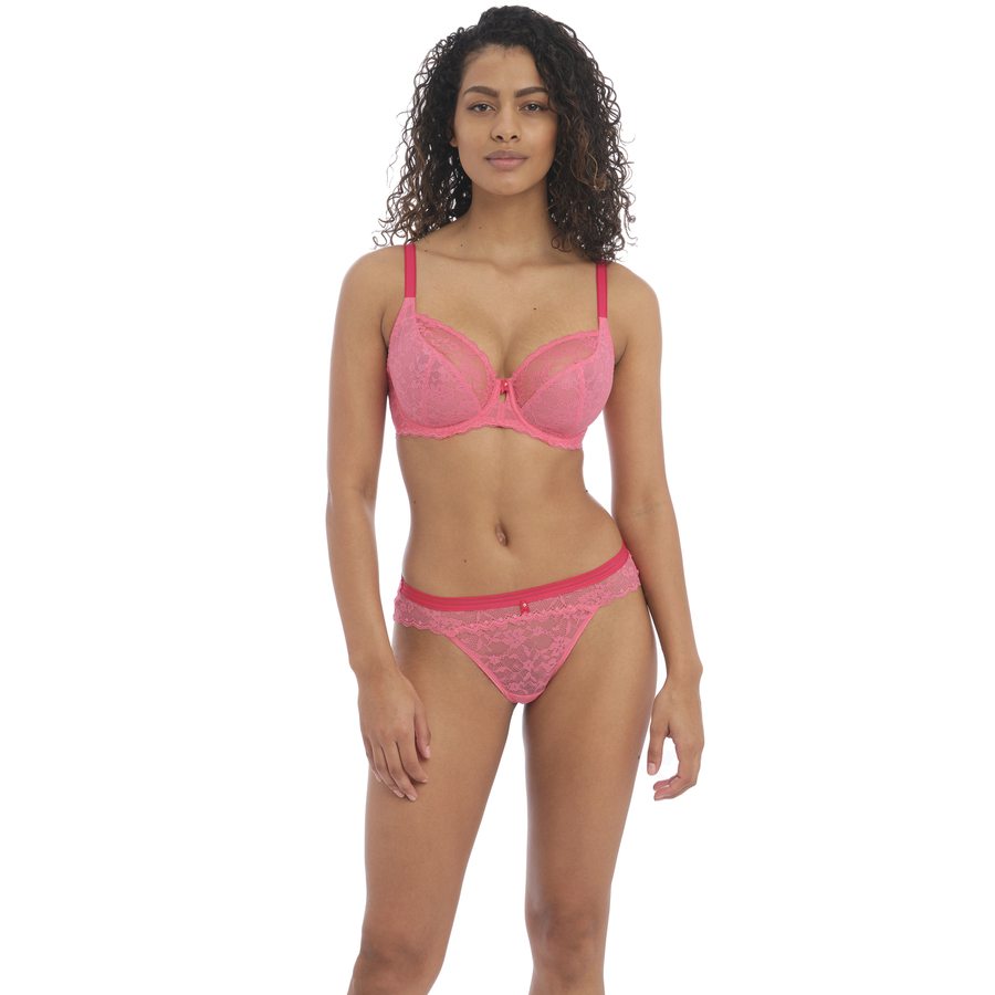 KOMPLET - Freya OFFBEAT Pink AA5452PIK + AA5455PIK Uw Plunge Bra (30F, 30G, 32F, 32FF, 32G, 36G)