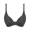 Biustonosz kąpielowy Fantasie Swim SANTA MONICA FS6722BLI Uw Plunge Bikini Top Black & White