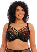 Biustonosz z paskami Elomi SACHI EL4353BFL Uw Plunge Bra Black Butterfly