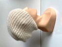 Handmade Czapka damska AUREA 100% Baby Merino plus moher i jedwab 02/01 Ecru