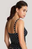 KOMPLET - Strój kąpielowy z koszulką Panache Swim ANYA SPOT Black/White SW1011 Balconnet Tankini (32E) + figi SW1019 Gather Pant