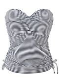 Koszulka kąpielowa Panache Swim ANYA STRIPE SW0891 Bandeau Tankini Black/White