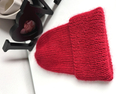 Ręcznie robiona czapka beanie AUREA 100% Baby Merino plus moher i jedwab 16/14 Czerwony