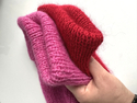 Ręcznie robiona czapka beanie AUREA 100% Baby Merino plus moher i jedwab 16/14 Czerwony