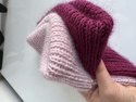 Ręcznie robiona czapka beanie AUREA 100% Baby Merino plus moher i jedwab 34/17 Wrzos