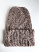 Ręcznie robiona czapka beanie AUREA 100% Baby Merino plus moher i jedwab 57/12 Szaro-Brązowy